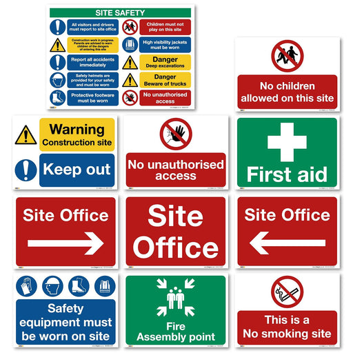 Construction Site Safety Sign Starter Pack – Set of 11