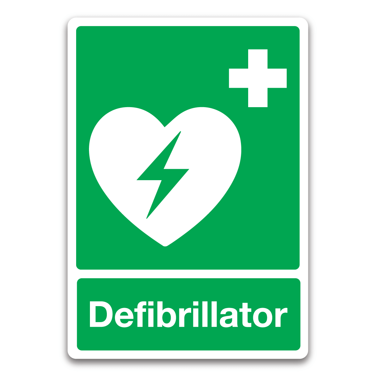 Defibrillator Safety Sign