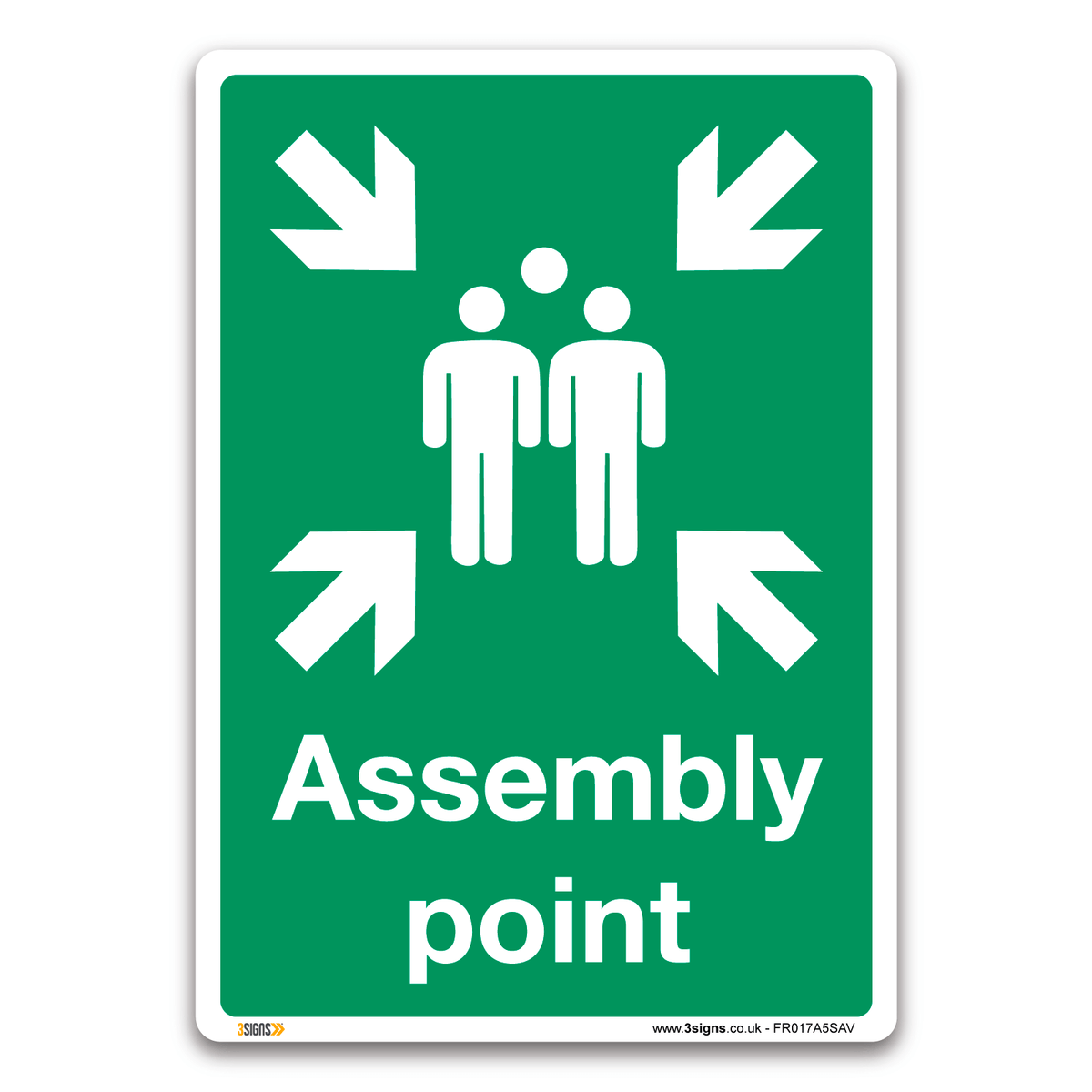Assembly Point Safety Sign | Fire Safety Sign UK Compliant | Fast — 3 Signs
