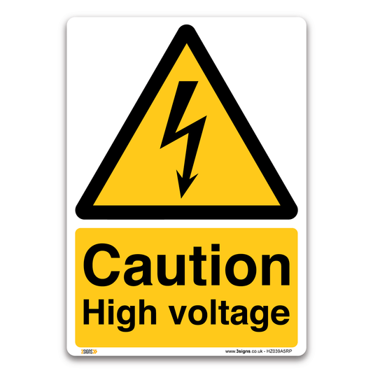 Caution High Voltage Safety Sign