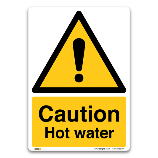 Caution Hot Water Safety Sign
