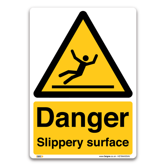 Danger Slippery Surface Safety Sign