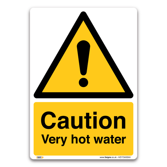 Caution Hot Water Safety Sign