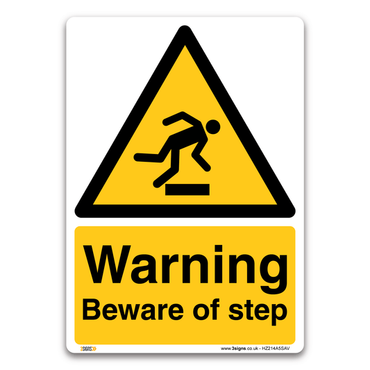 Warning Beware Step Safety Safety Sign