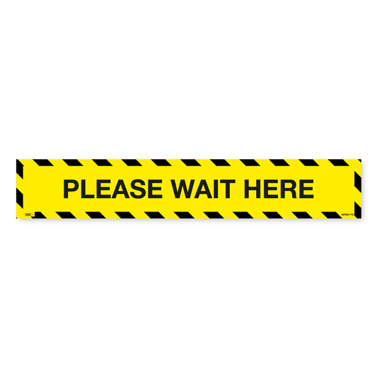 Please wait here sign, Health and Safety Mandatory Virus Protection Floor Markers