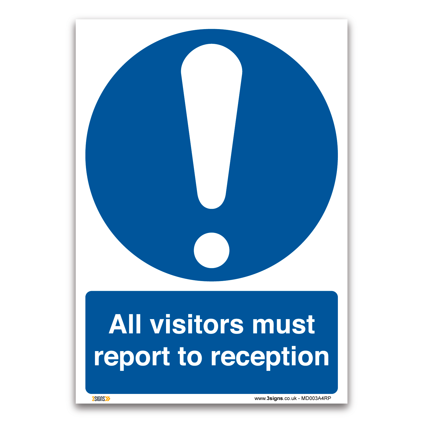 All Visitors Must Report To Reception Safety Sign | Workplace Saf — 3 ...