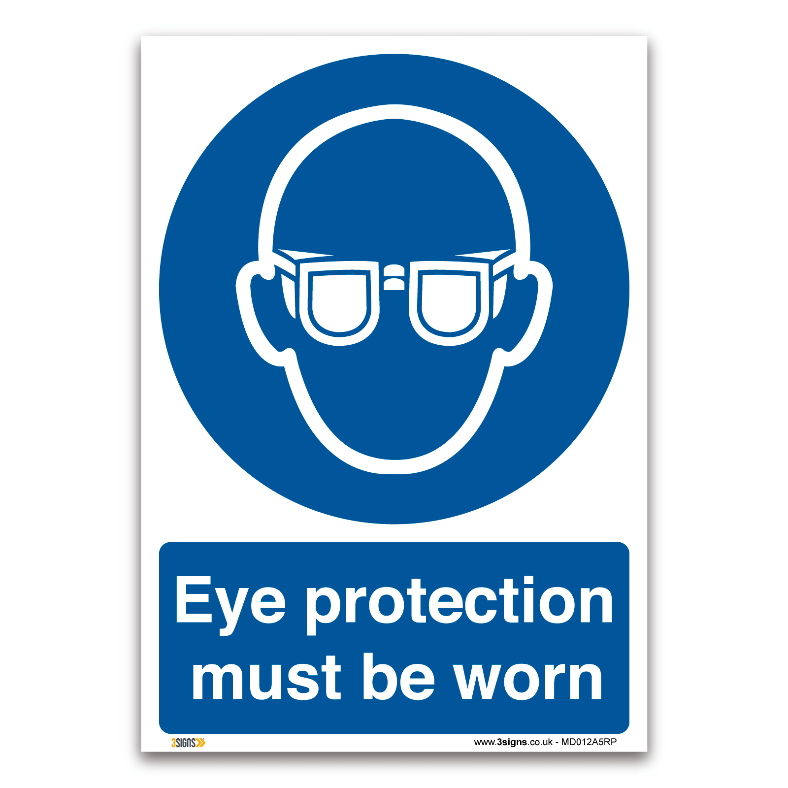 Eye Protection Must Be Worn Safety Sign | Workplace Safety Sign | — 3 ...