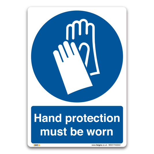 Hand Protection Must Be Worn Safety Sign