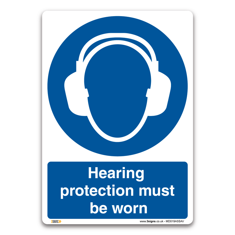 Hearing Protection Must Be Worn Safety Sign