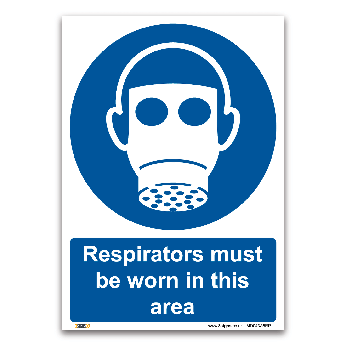 Respirators Must Be Worn In The Area Safety Sign