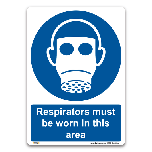 Respirators Must Be Worn In The Area Safety Sign
