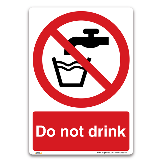 Not Drink Safety Sign