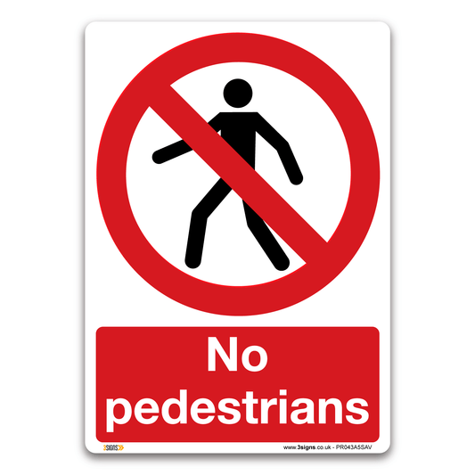 No Pedestrians Safety Sign