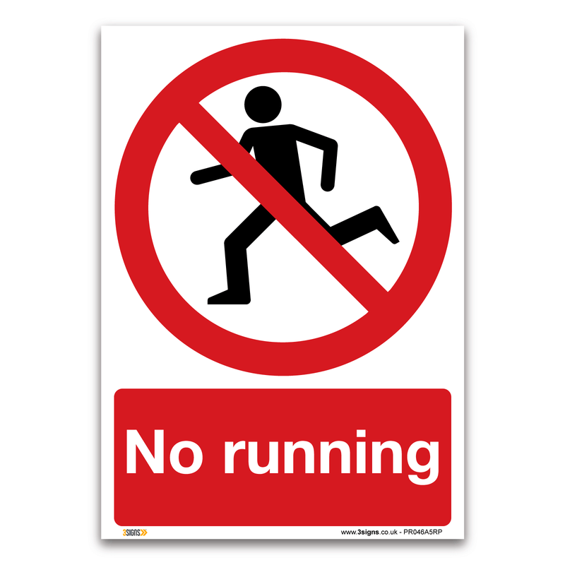 No Running Safety Sign