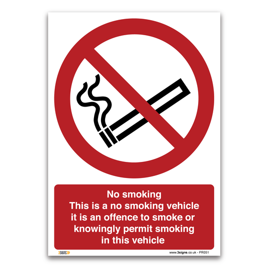 This Is A No Smoking Vehicle Safety Sign