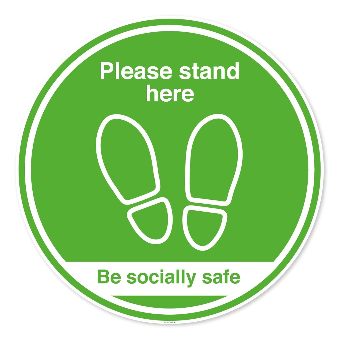 Please Stand Here Floor Safety Sign Dia Circle Antis Slip Floor Markers Safety Signs