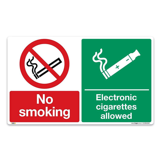 No Smoking Electronic Cigarettes Allowed Safety Sign Health And Safety Signs