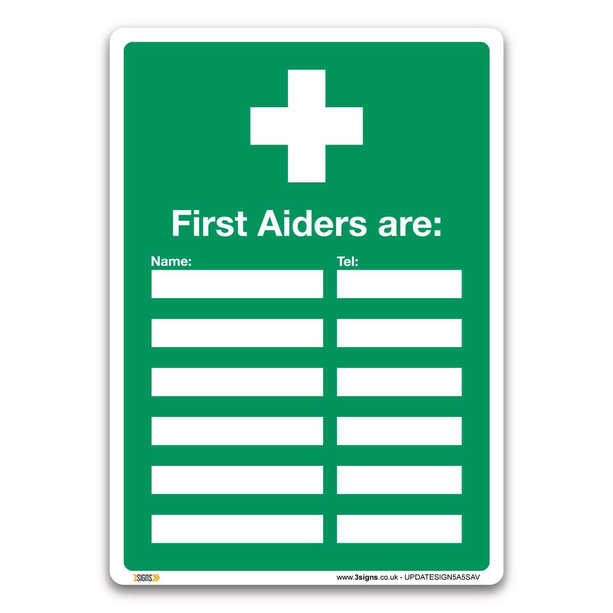 First Aiders Are Safety Sign | Fire Safety Sign UK Compliant | Fa — 3 Signs