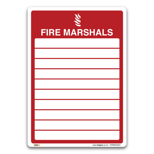 Fire Marshals Safety Sign